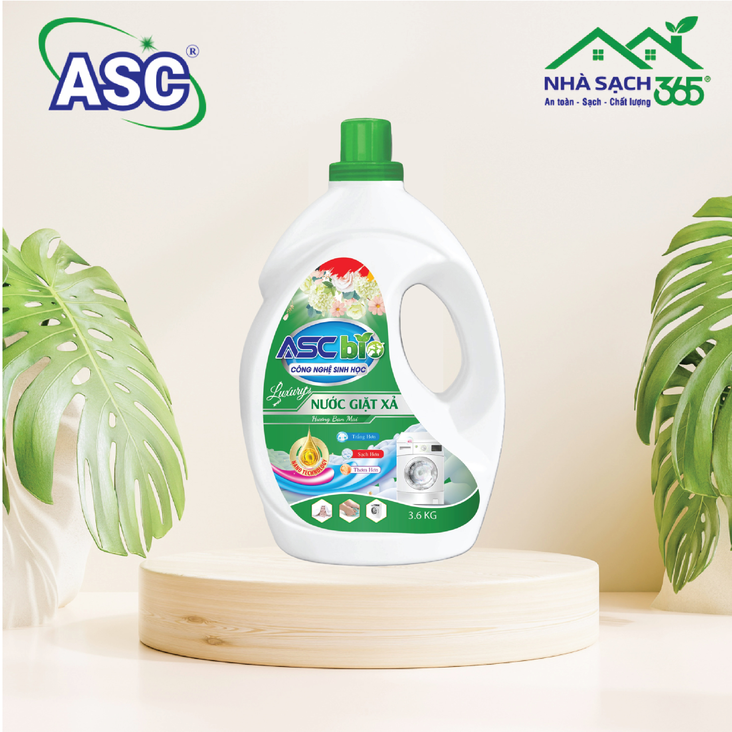 Nước giặt xả ASC BIO luxury hương ban mai 3,6kg